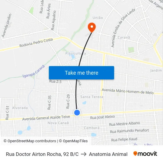 Rua Doctor Airton Rocha, 92 B/C to Anatomia Animal map