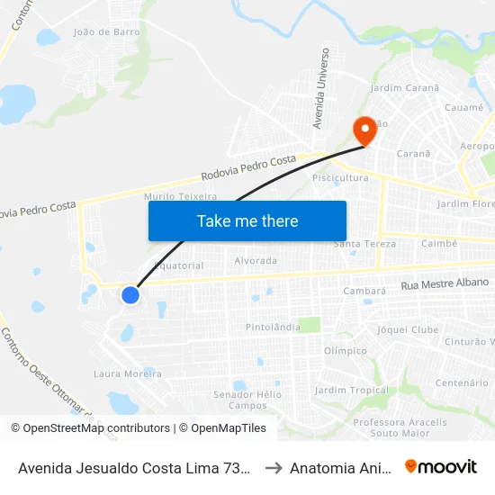 Avenida Jesualdo Costa Lima 736 B/C to Anatomia Animal map