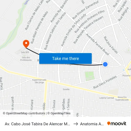 Av. Cabo José Tabira De Alencar Macedo, 386 to Anatomia Animal map