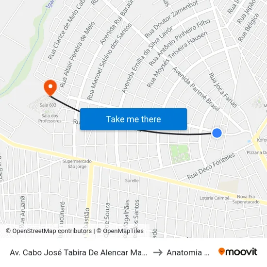 Av. Cabo José Tabira De Alencar Macedo, 279-335 to Anatomia Animal map