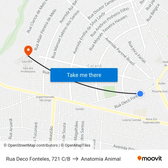 Rua Deco Fonteles, 721 C/B to Anatomia Animal map