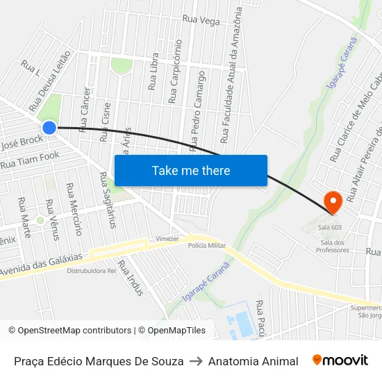 Praça Edécio Marques De Souza to Anatomia Animal map