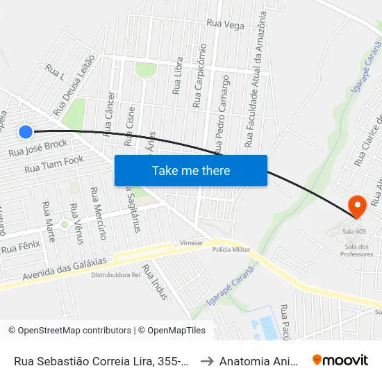 Rua Sebastião Correia Lira, 355-419 to Anatomia Animal map