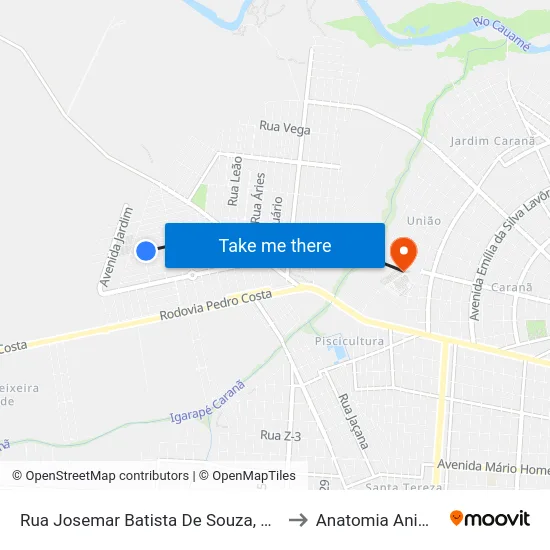 Rua Josemar Batista De Souza, 770 to Anatomia Animal map