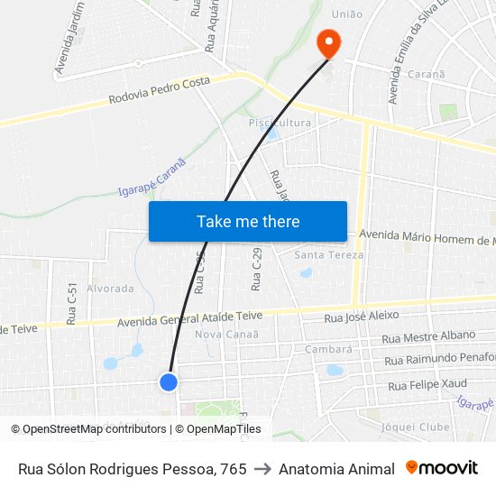 Rua Sólon Rodrigues Pessoa, 765 to Anatomia Animal map