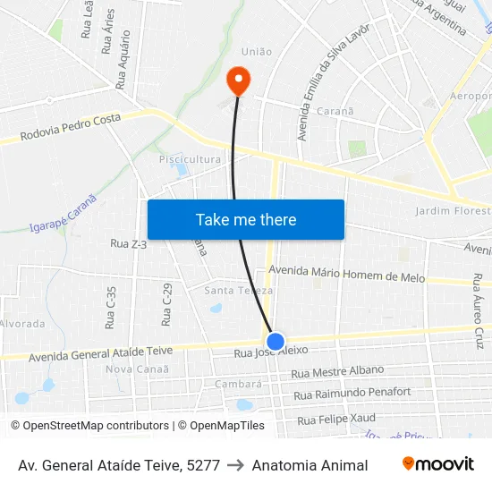 Av. General Ataíde Teive, 5277 to Anatomia Animal map