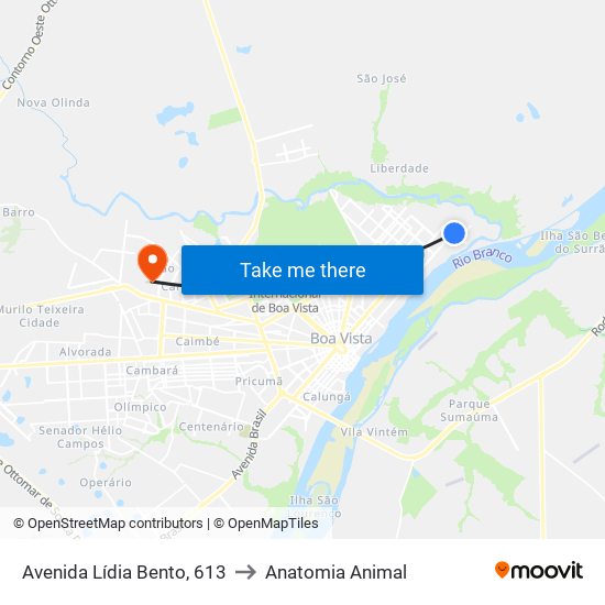 Avenida Lídia Bento, 613 to Anatomia Animal map