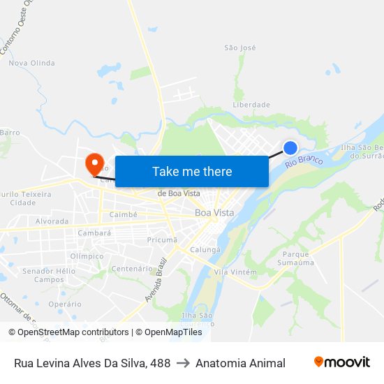 Rua Levina Alves Da Silva, 488 to Anatomia Animal map