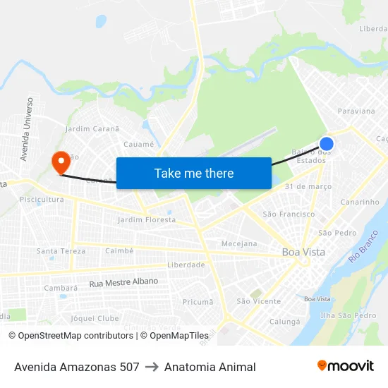 Avenida Amazonas 507 to Anatomia Animal map