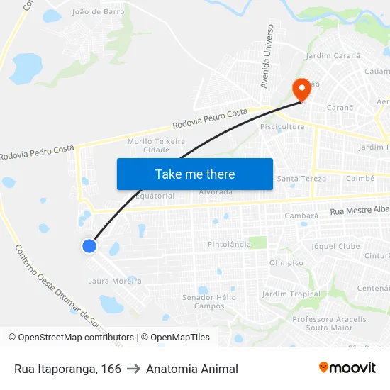 Rua Itaporanga, 166 to Anatomia Animal map