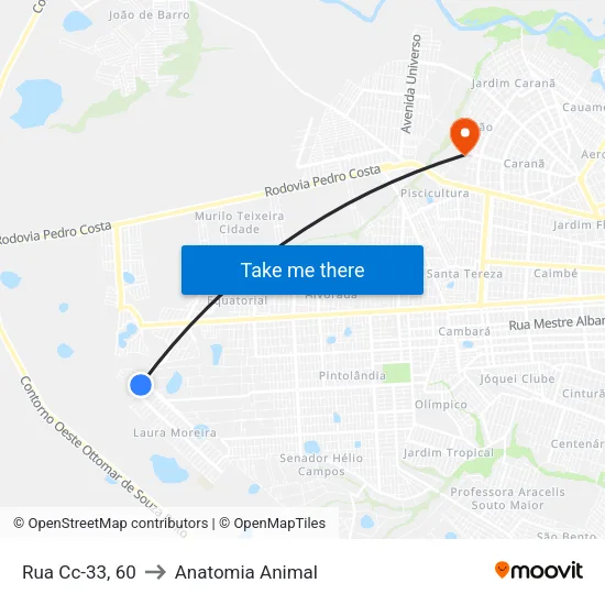 Rua Cc-33, 60 to Anatomia Animal map
