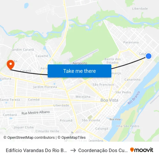 Edifício Varandas Do Rio Branco to Coordenação Dos Cursos map
