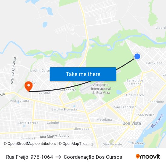 Rua Freijó, 976-1064 to Coordenação Dos Cursos map