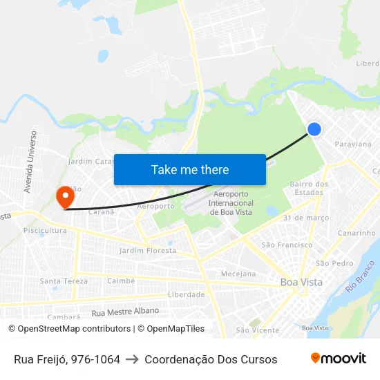 Rua Freijó, 976-1064 to Coordenação Dos Cursos map