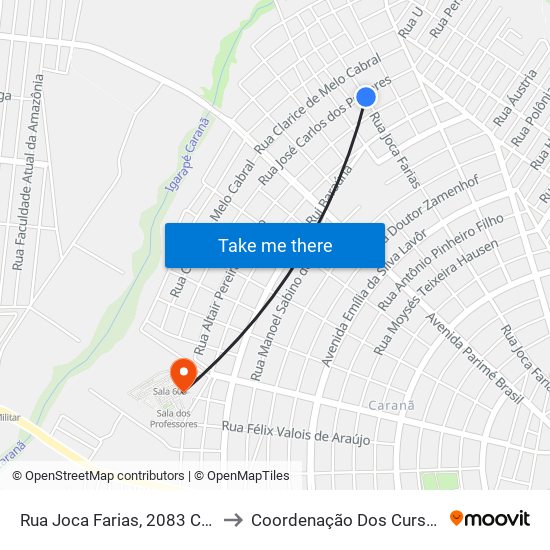 Rua Joca Farias, 2083 C/B to Coordenação Dos Cursos map