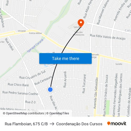 Rua Flamboian, 675 C/B to Coordenação Dos Cursos map