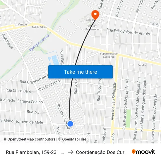 Rua Flamboian, 159-231 C/B to Coordenação Dos Cursos map