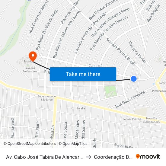 Av. Cabo José Tabira De Alencar Macedo, 279-335 to Coordenação Dos Cursos map