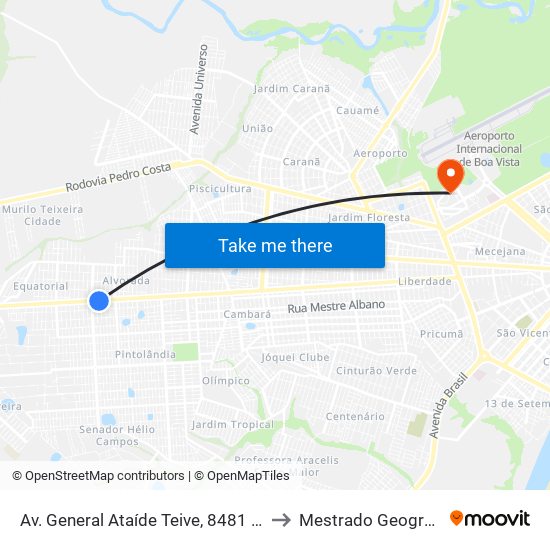 Av. General Ataíde Teive, 8481 B/C to Mestrado Geografia map