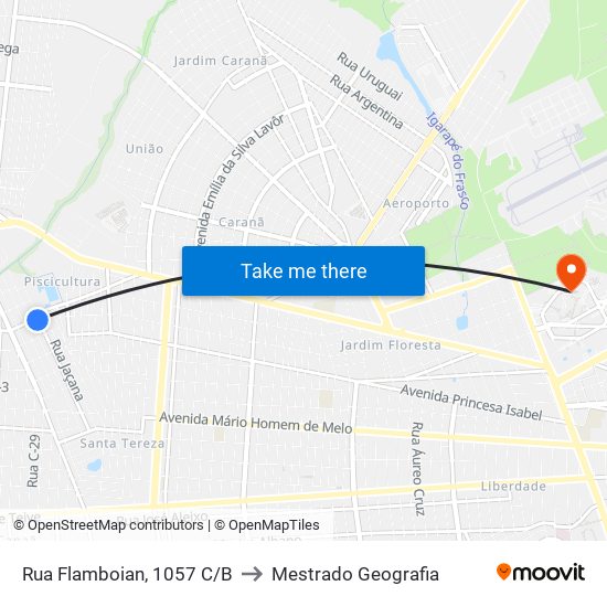 Rua Flamboian, 1057 C/B to Mestrado Geografia map