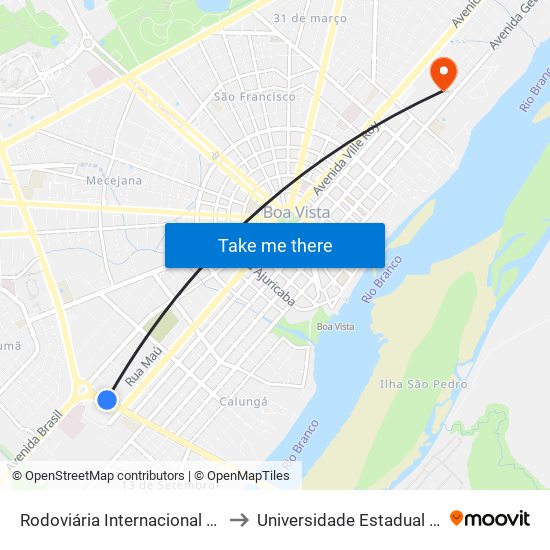 Rodoviária Internacional De Boa Vista to Universidade Estadual De Roraima map