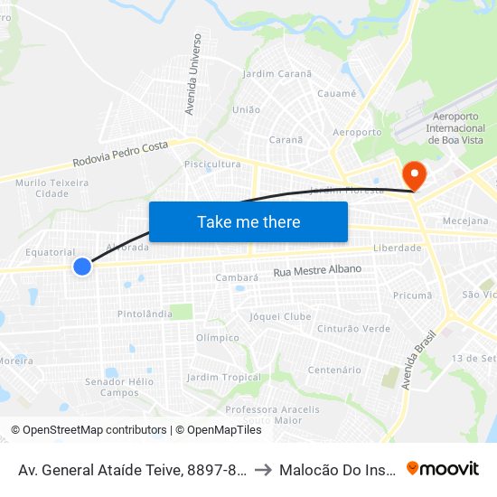 Av. General Ataíde Teive, 8897-8945 B/C to Malocão Do Insikiran map