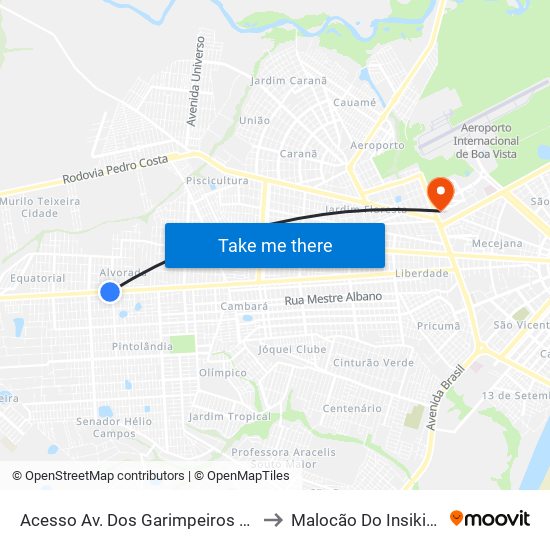 Acesso Av. Dos Garimpeiros B/C to Malocão Do Insikiran map