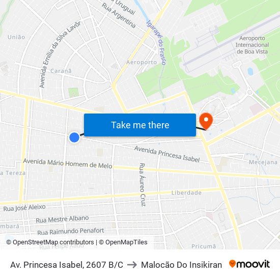 Av. Princesa Isabel, 2607 B/C to Malocão Do Insikiran map
