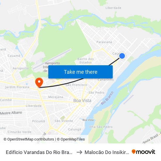 Edifício Varandas Do Rio Branco to Malocão Do Insikiran map