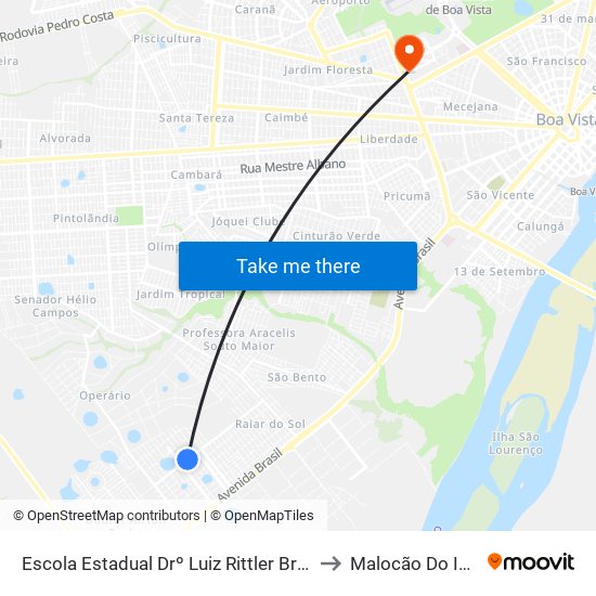 Escola Estadual Drº Luiz Rittler Brito De Lucena to Malocão Do Insikiran map