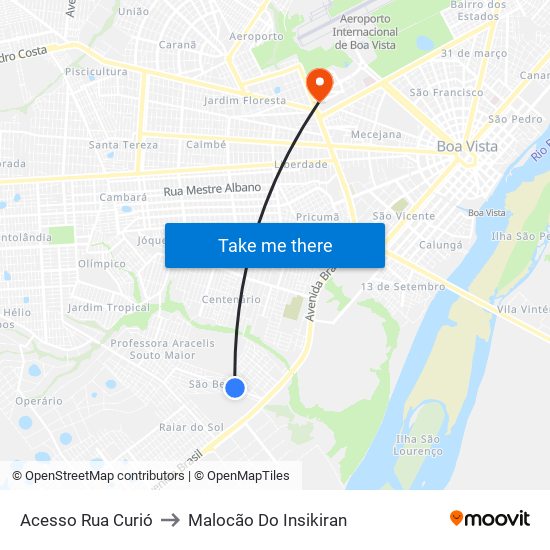 Acesso Rua Curió to Malocão Do Insikiran map
