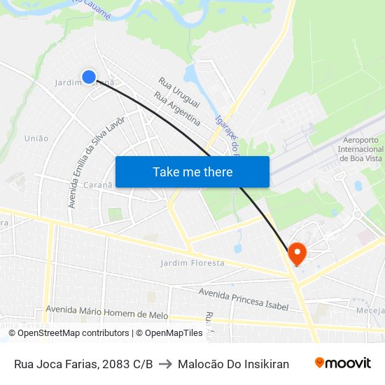 Rua Joca Farias, 2083 C/B to Malocão Do Insikiran map
