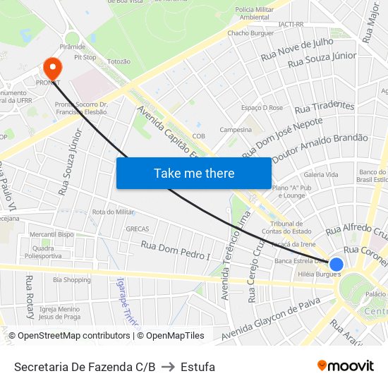 Secretaria De Fazenda C/B to Estufa map