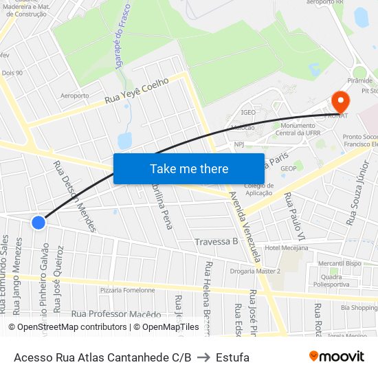 Acesso Rua Atlas Cantanhede C/B to Estufa map