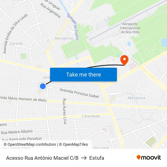 Acesso Rua Antônio Maciel C/B to Estufa map