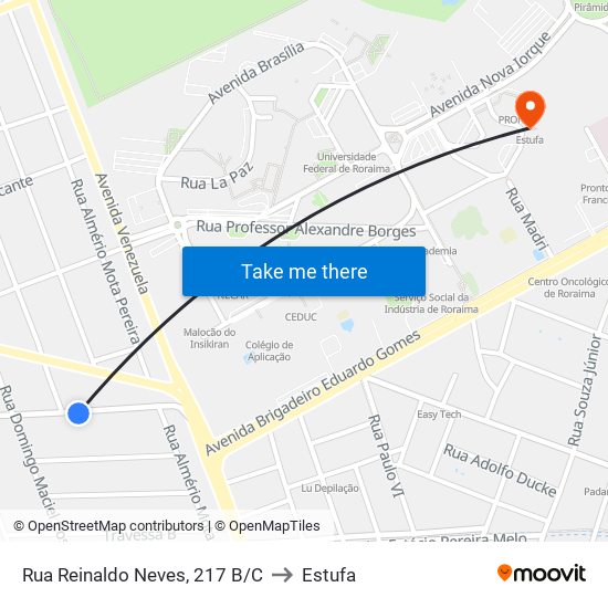 Rua Reinaldo Neves, 217 B/C to Estufa map
