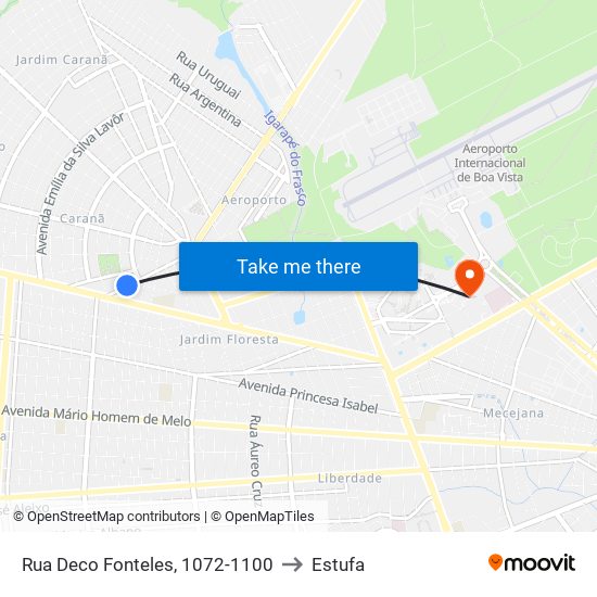 Rua Deco Fonteles, 1072-1100 to Estufa map