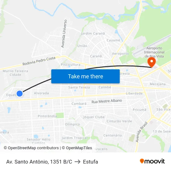 Av. Santo Antônio, 1351 B/C to Estufa map