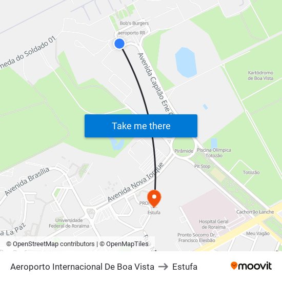 Aeroporto Internacional De Boa Vista to Estufa map