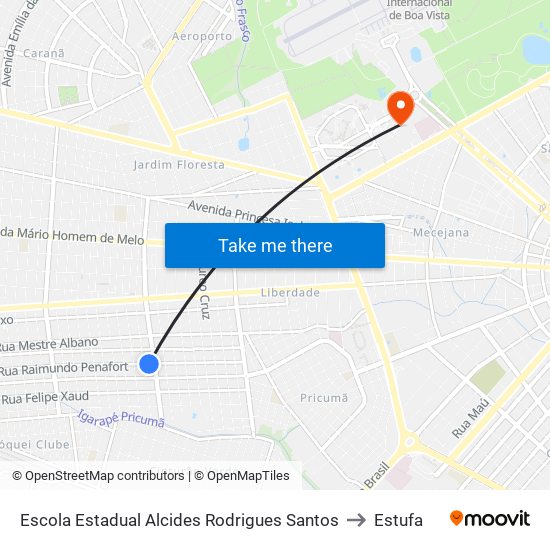 Escola Estadual Alcides Rodrigues Santos to Estufa map