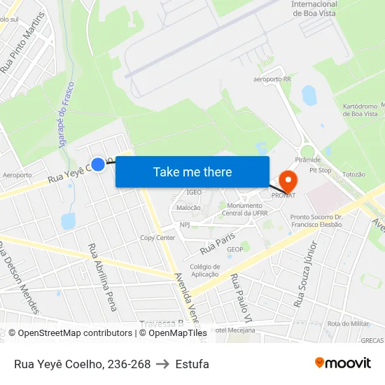 Rua Yeyê Coelho, 236-268 to Estufa map