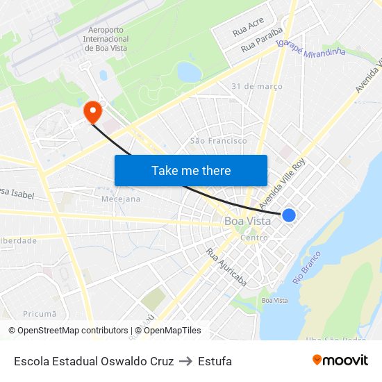 Escola Estadual Oswaldo Cruz to Estufa map