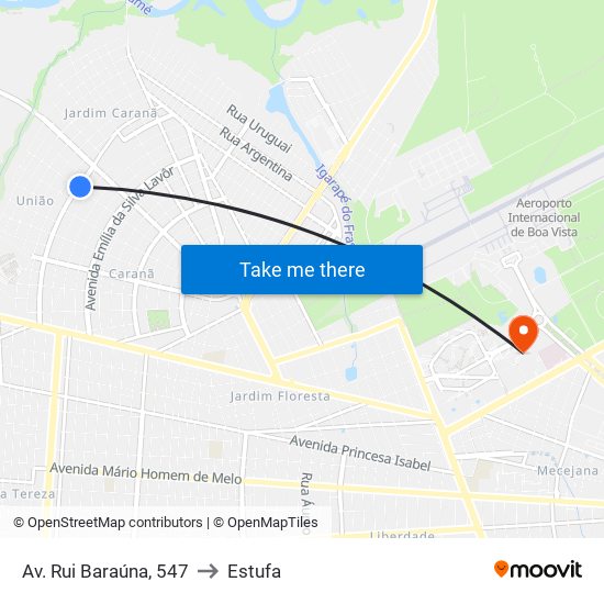 Av. Rui Baraúna, 547 to Estufa map