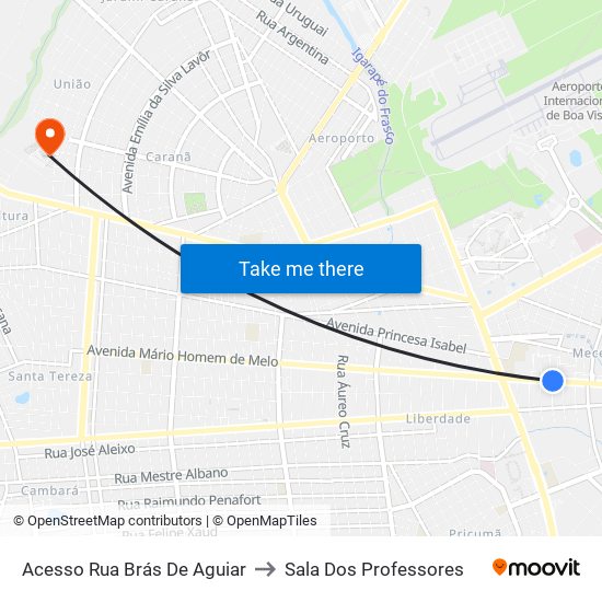 Acesso Rua Brás De Aguiar to Sala Dos Professores map