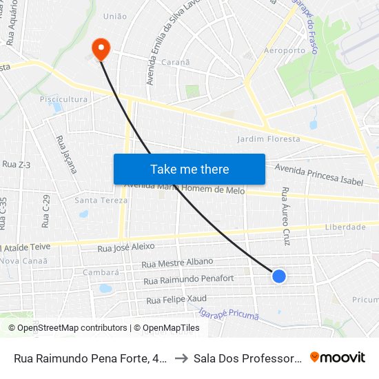 Rua Raimundo Pena Forte, 475 to Sala Dos Professores map