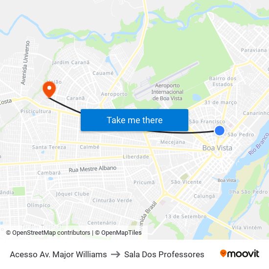 Acesso Av. Major Williams to Sala Dos Professores map