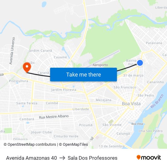 Avenida Amazonas 40 to Sala Dos Professores map