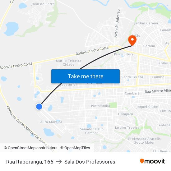 Rua Itaporanga, 166 to Sala Dos Professores map
