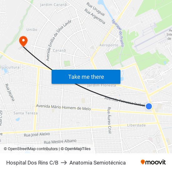 Hospital Dos Rins C/B to Anatomia Semiotécnica map