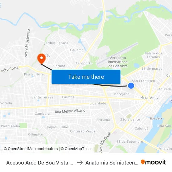 Acesso Arco De Boa Vista B/C to Anatomia Semiotécnica map